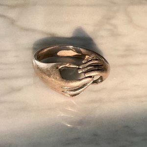 Retired James Avery Clasped Hands Ring (Silver)